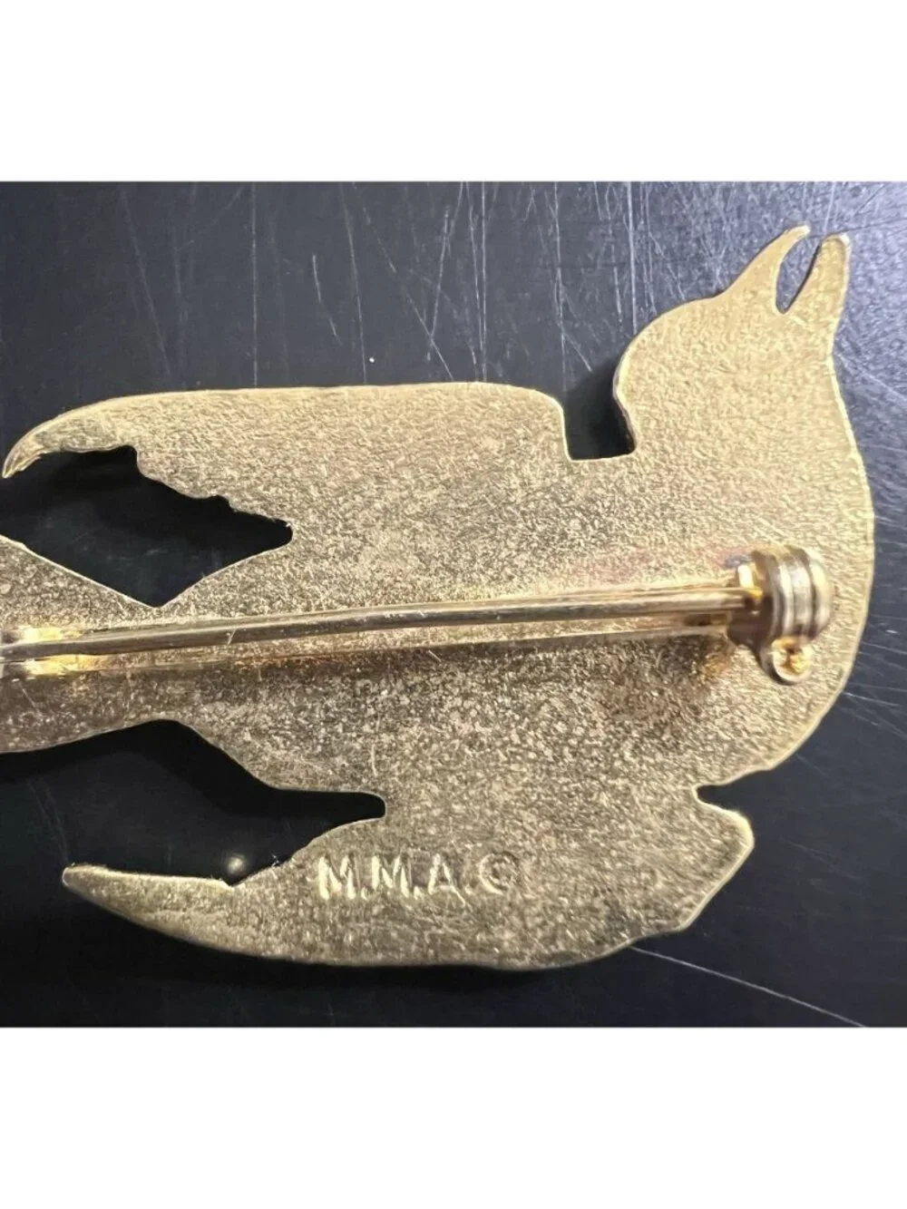 MMA Enamel Bird Brooch Gold Plated Metropolitan Museum of Art Pin Vintage 1.75”